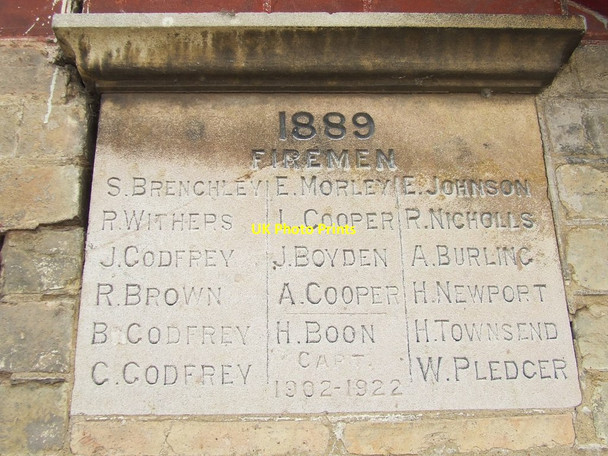 Photo 6"x4" Plaque On Old Fire Station Fordham\/TL6270 c2016