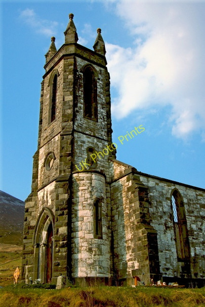 Photo 6"x4" Dunlewy - Derelict church with a couple of burial sites Money Beg c2008