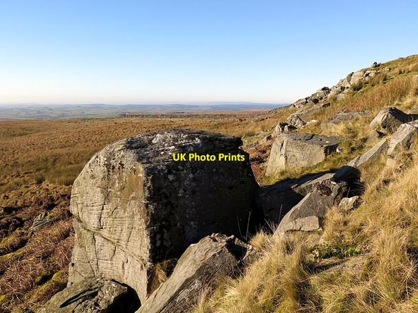 Photo 6"x4" Large boulder at Barron's Pike Bewcastle c2016