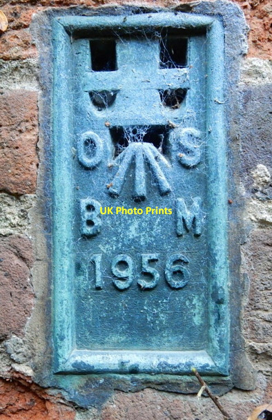 Photo 6"x4" Benchmark on Manor Farm House Milton Keynes c2016