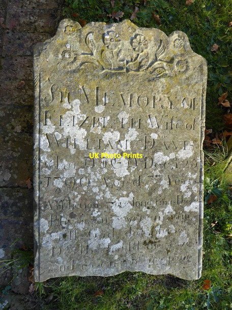 Photo 6"x4" Burstow churchyard: 18th-century tombstone Burstow c2016