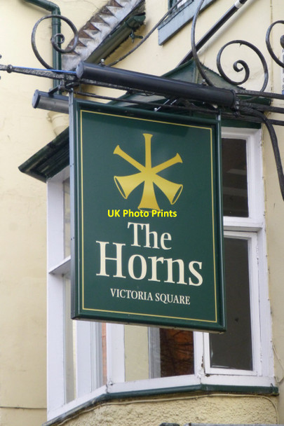 Photo 6"x4" The sign of The Horns Ashbourne\/SK1846 c2016