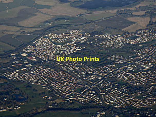 Photo 6"x4" Larbert and Stenhousemuir from the air South Broomage c2016