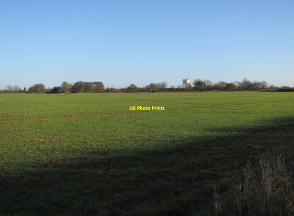 Photo 6"x4" Field and water tower Gazeley c2016