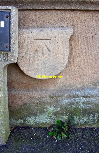 Photo 6"x4" Benchmark on shield on parapet of bridge over River Trent Newark-on-Trent c2016