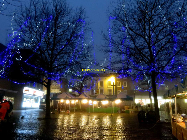 Photo 6"x4" Aylesbury Market Square on a foggy afternoon Aylesbury c2016