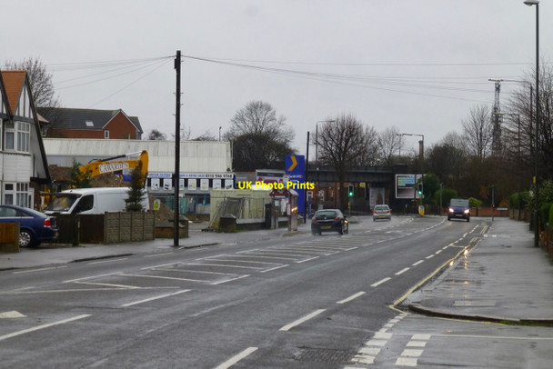 Photo 6"x4" Nottingham Road on a wet New Year's Day Long Eaton c2017