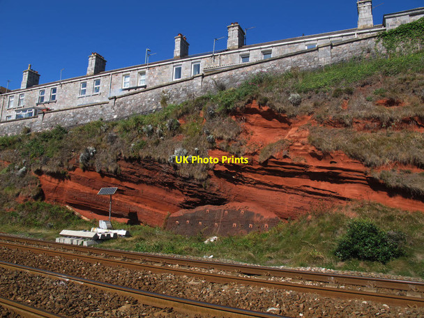 Photo 6"x4" Cliff below Coastguard Cottages Dawlish c2016