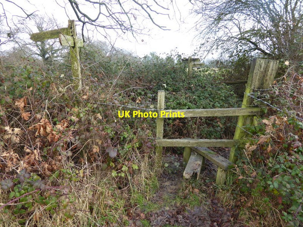 Photo 6"x4" Two stiles at footpath junction High Cross\/TQ2417 c2017