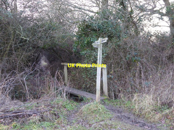 Photo 6"x4" Footbridge taking the walker southwards to the sewage works Partridge Green c2017