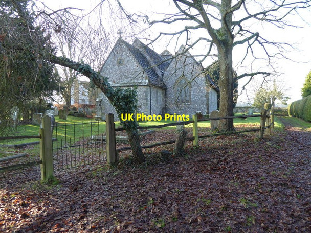 Photo 6"x4" Church and path at Albourne Albourne c2017