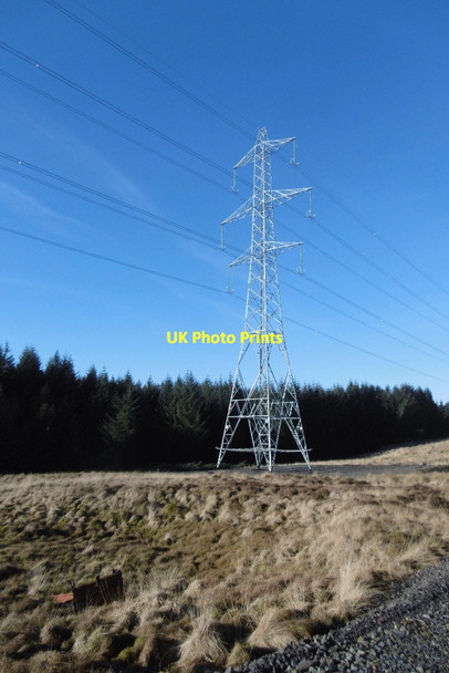 Photo 6"x4" Power line, Over Hill Head Mark Lane c2017