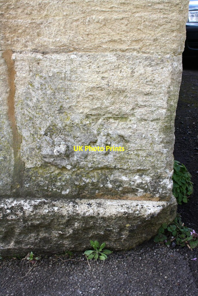 Photo 6"x4" Benchmark on gatepier on #13 Whitehill Bradford-On-Avon c2015