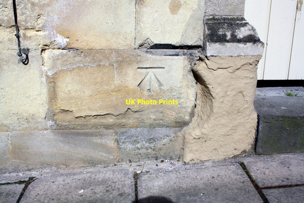 Photo 6"x4" Benchmark on #15 Silver Street Bradford-On-Avon c2015