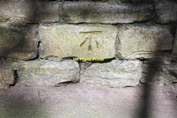 Photo 6"x4" Benchmark on wall of Holt Road at Woolley Street junction Bradford-On-Avon c2015