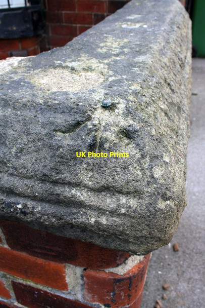 Photo 6"x4" Benchmark on boundary wall of #1 Recreation View Beeston Hill c2016