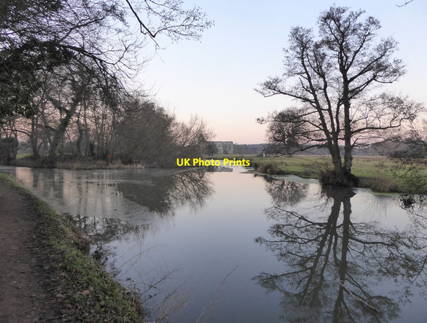 Photo 6"x4" View towards Newark Priory at dusk Pyrford Green c2017