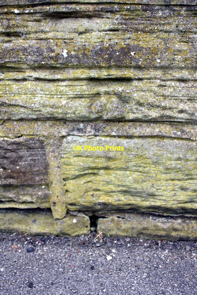 Photo 6"x4" Weathered benchmark on wall of Harrogate Road outside LiDL Leeds\/SE3034 c2016