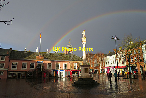 Photo 6"x4" Rainbow over the Cross Carlisle c2017