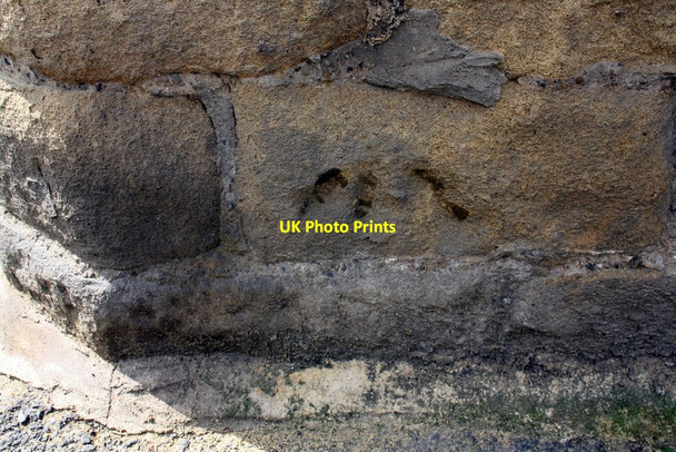 Photo 6"x4" Weathered benchmark on #14 Skipton Road Silsden c2016