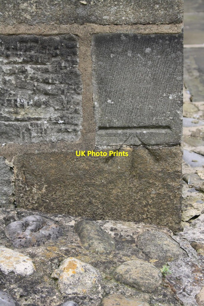 Photo 6"x4" Benchmark on St James's Church Silsden c2016