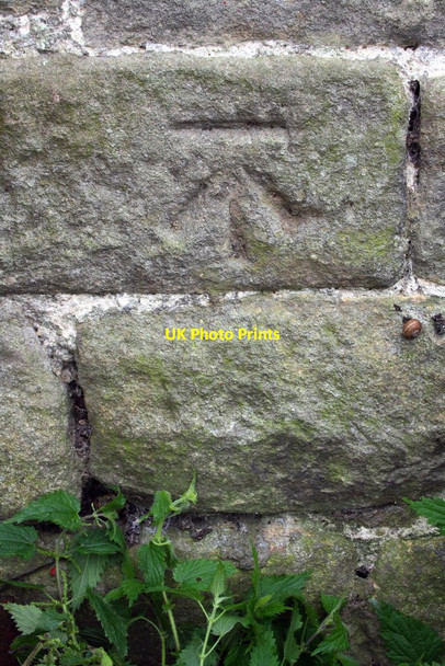 Photo 6"x4" Benchmark on Drabble House Farm house Silsden c2016