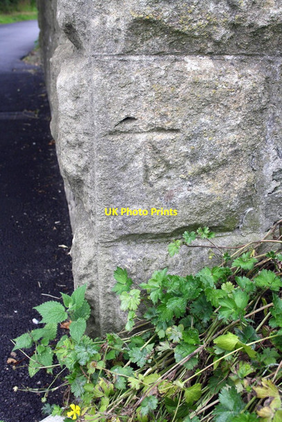 Photo 6"x4" Benchmark on railway bridge near Stoop House Farm Spennithorne c2016