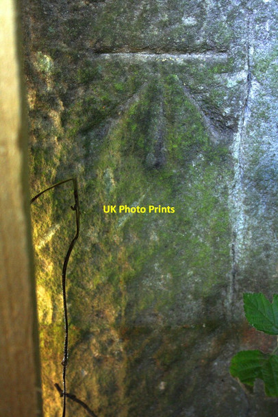 Photo 6"x4" Benchmark on gatepost beside Bedale Road Scotton\/SE1896 c2016