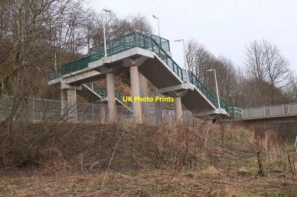 Photo 6"x4" Footbridge over the Borders Railway Galashiels c2017