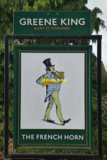 Photo 6"x4" The sign of The French Horn Ampthill c2017