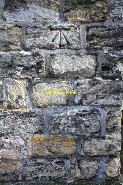 Photo 6"x4" Benchmark on St Cuthbert's Church Darlington c2016