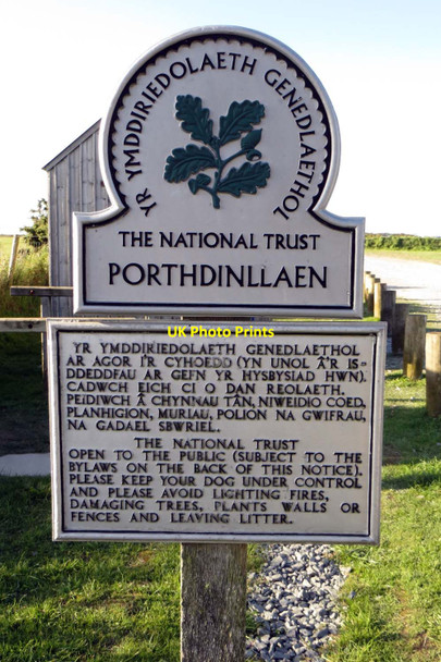 Photo 6"x4" National Trust sign at Porthdinllaen Morfa Nefyn c2015