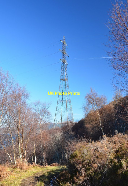 Photo 6"x4" Tall pylon for the Skye power lines Kylerhea\/Caol Reatha c2017
