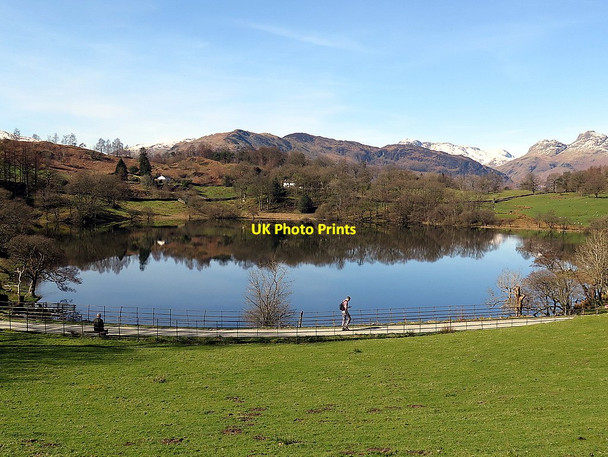 Photo 6"x4" Loughrigg Tarn from the east Skelwith Bridge c2017