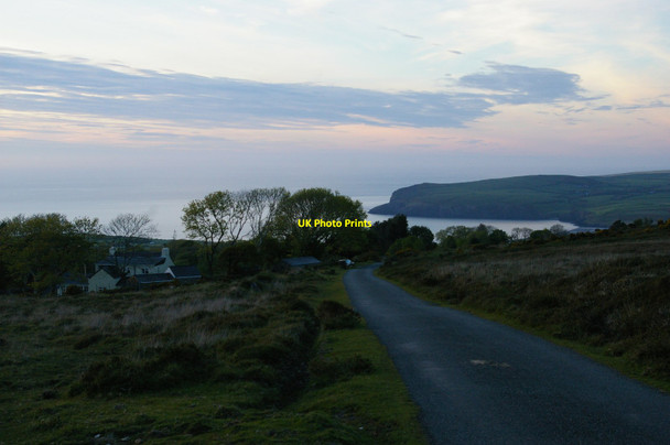 Photo 6"x4" Looking down Ffordd Bedd Morus towards Newport \/ Trefdraeth, sunset Parrog c2015