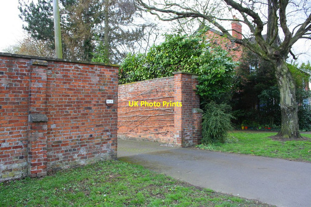 Photo 6"x4" Brick boundary wall of #81A Barrowby Road Grantham c2016