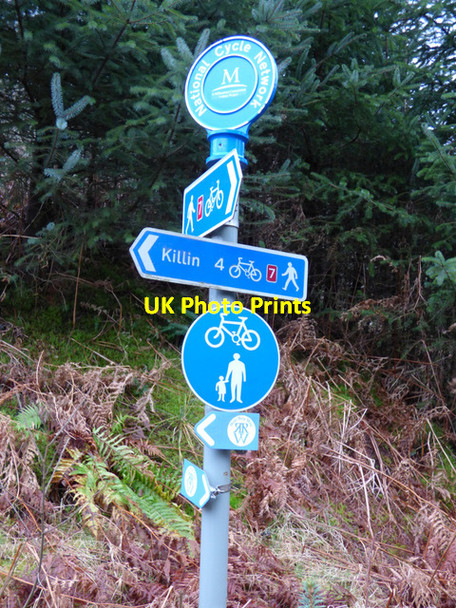 Photo 6"x4" Cycle route signs Ardchyle c2015