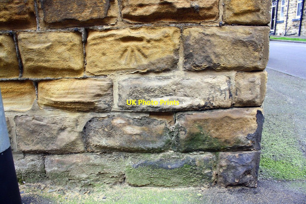 Photo 6"x4" Benchmark on #1 Nora Road, Broad Lane face Pudsey\/SE2233 c2017