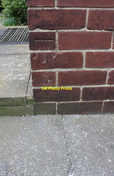 Photo 6"x4" Benchmark on #440 Broad Lane Pudsey\/SE2233 c2017