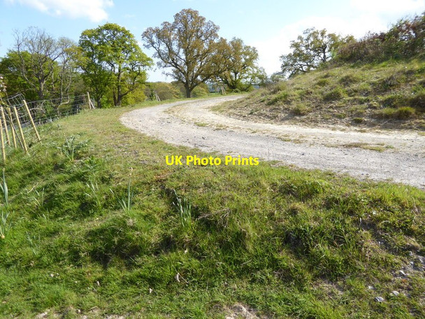 Photo 6"x4" Bend on gravel track near Balcombe Lane Wych Cross c2017