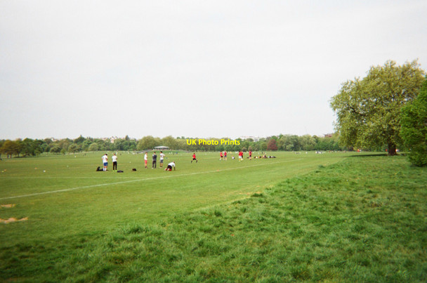 Photo 6"x4" View of footballers in Regent's Park Camden Town c2017