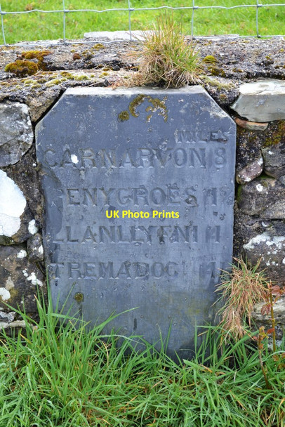 Photo 6"x4" Old Slate Milestone Nasareth c2017