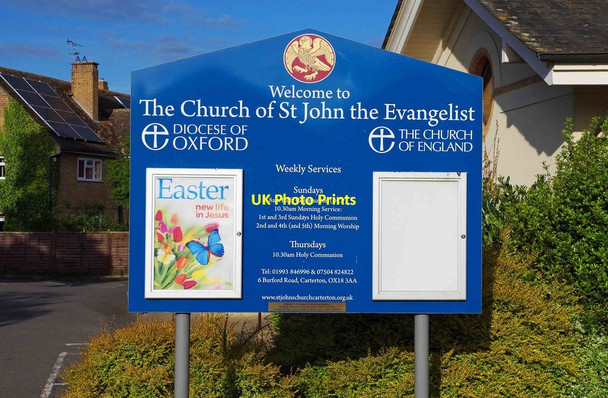 Photo 6"x4" Church of St. John the Evangelist (3) - noticeboard, 6 Burford Road, Carterton, Oxon Carterton\/SP2806 c2017
