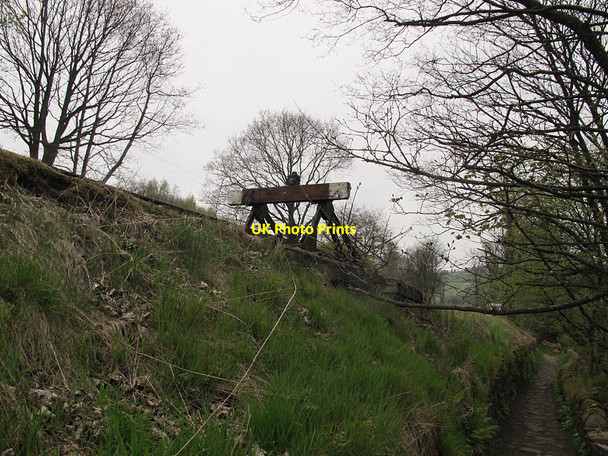 Photo 6"x4" Buffers outside Oxenhope station Oxenhope c2017