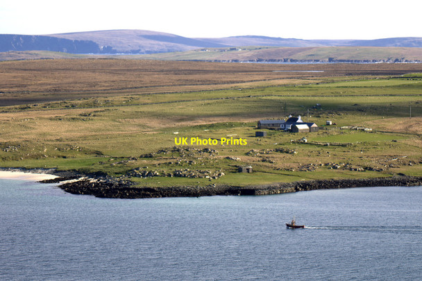 Photo 6"x4" Small boat passing Skeo Taing, Baltasound Ordale c2017