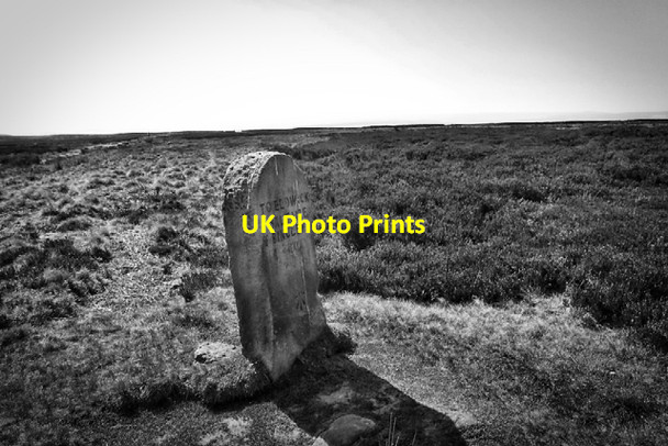 Photo 6"x4" Marker stone on Bingley Moor East Morton\/SE1042 c2017