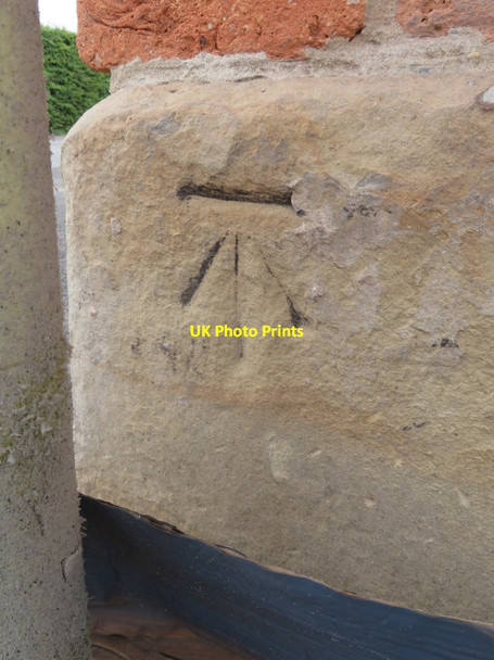 Photo 6"x4" Bench mark on the former Rose and Crown Public House Mold\/Yr Wyddgrug c2017