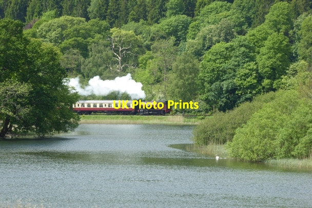 Photo 6"x4" Train passing the River Leven Newby Bridge c2017