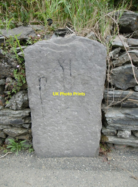 Photo 6"x4" Old Milestone by the A7, Cronk-y-Thatcher, Isle of Man Colby\/SC2370 c2015