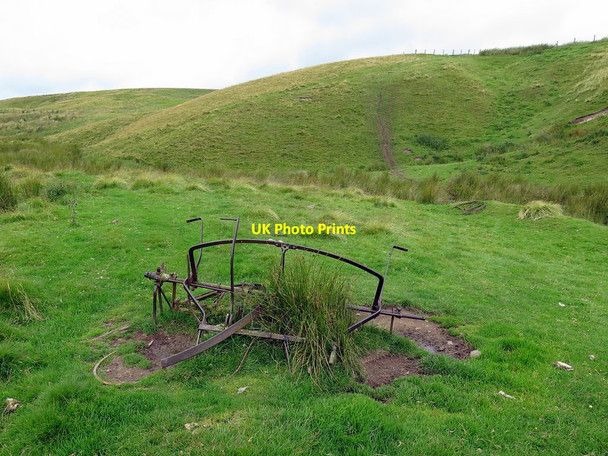 Photo 6"x4" Old farm machinery near Buckham's Walls Burn Upper Hindhope c2017